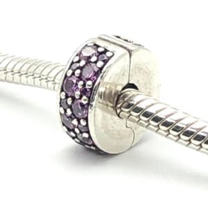 C274.1.jpg Charm Plata 925 - Clip De Seguridad Cristales Rosas