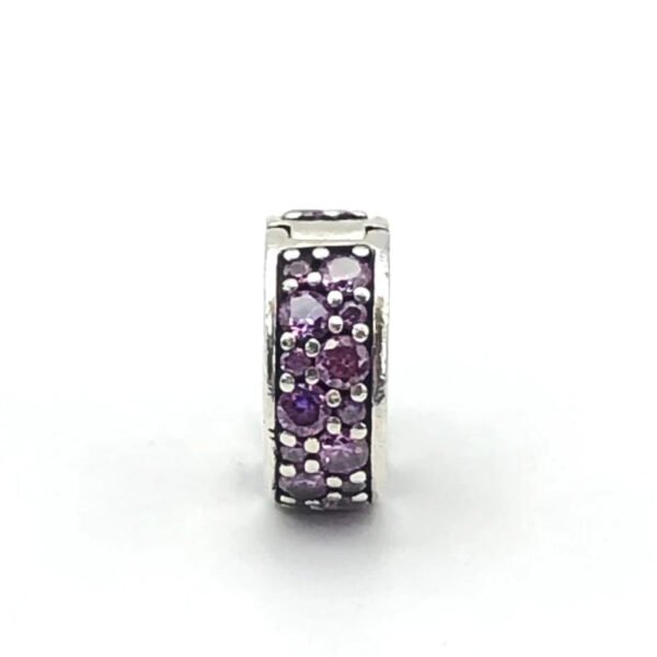 Charm Plata 925 - Clip De Seguridad Cristales Rosas