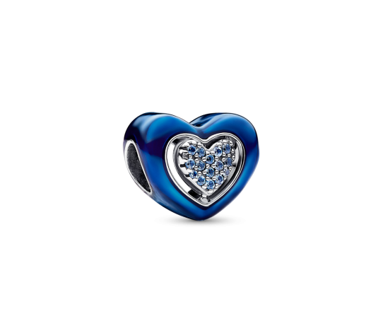 Charm Plata 925 - corazon azul giratorio "Mi persona favorita"