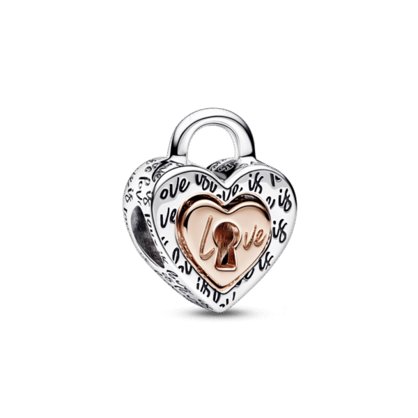 C30.png Charm Plata 925 - Corazón dividido de dos tonos con candado