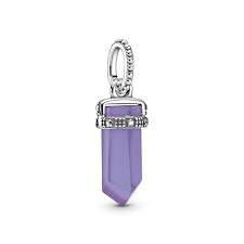 Charm Plata 925 - pendiente amuleto morado