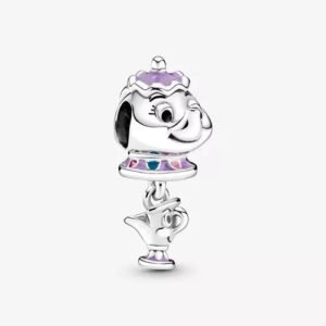 Charm Plata 925 - Colgante En Plata De Ley Sra. Potts Y Chip La Bella Y La Bestia De Disney