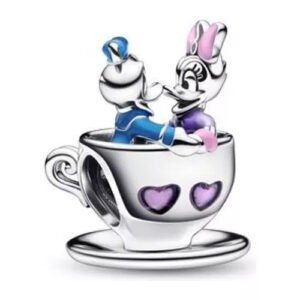 Charm Plata 925 - Donald y Daysi taza