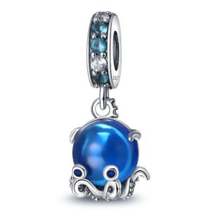 Charm Plata 925 - colgante pulpo tierno de cristal Murano