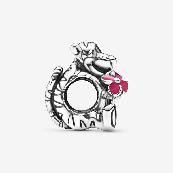Charm Plata 925 - Tigger de Winnie Pooh con flor rosa