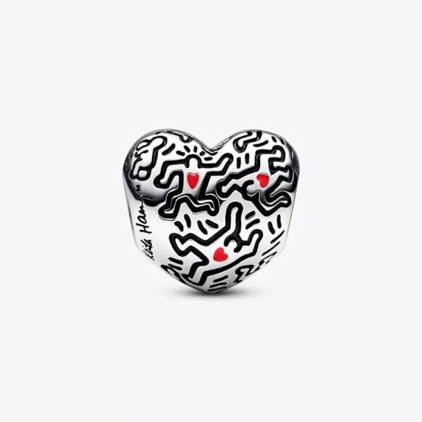 Charm Plata 925 - Corazón Keith Haring