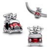 Charm Plata 925 - Charm Mickey y Minnie Mouse en coche rojo
