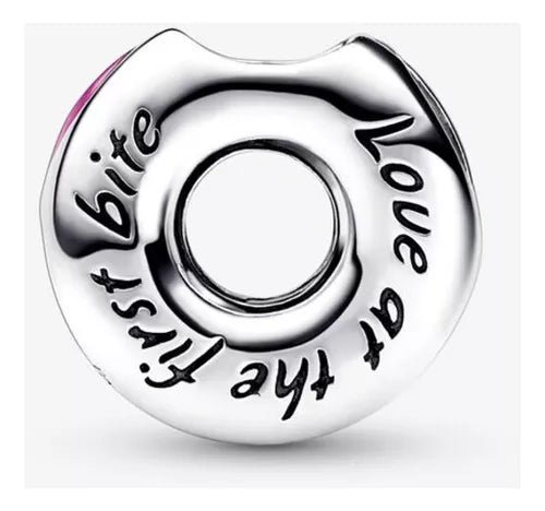 Charm Plata 925 - Dona rosa con chispas brillantes.