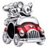 Charm Plata 925 - Charm Mickey y Minnie Mouse en coche rojo