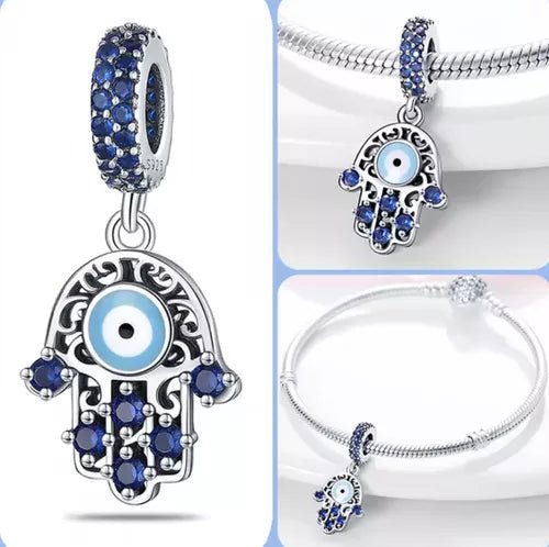 Charm Plata 925 - Amuleto Mano Protectora Ojo Turco
