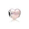Charm Plata 925 - corazón rosa claro